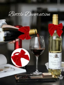 6pcs/12pcs Bow Napkin Rings, Velvet Fabric Napkin Holders, Red Napkin Rings, Simple Napkin Rings, Suitable For Hotel Tabletop, Wedding, Dinner Party, Elegant & Fashionable - Multicolor - View 4