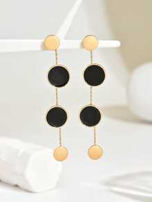 1 Pair New Geometric Tassel Minimalist Creative Earrings - Yellow Gold - View 3