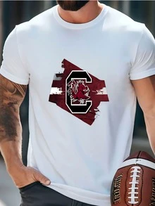 Mens South Carolina Backlit Pendant Box Light | Metal Framed Billiard Light | Usc Gamecocks Pool Table Box Pendant Light T-Shirt - 白色 - 查看 2