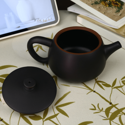 一套两件式紫砂韩华茶壶，天然五色土，手工烧制，个人居家旅行茶具，包含一个茶壶和一个茶杯，独特的中国风茶具，适合居家使用、招待客人和馈赠亲友，茶具，茶道用品