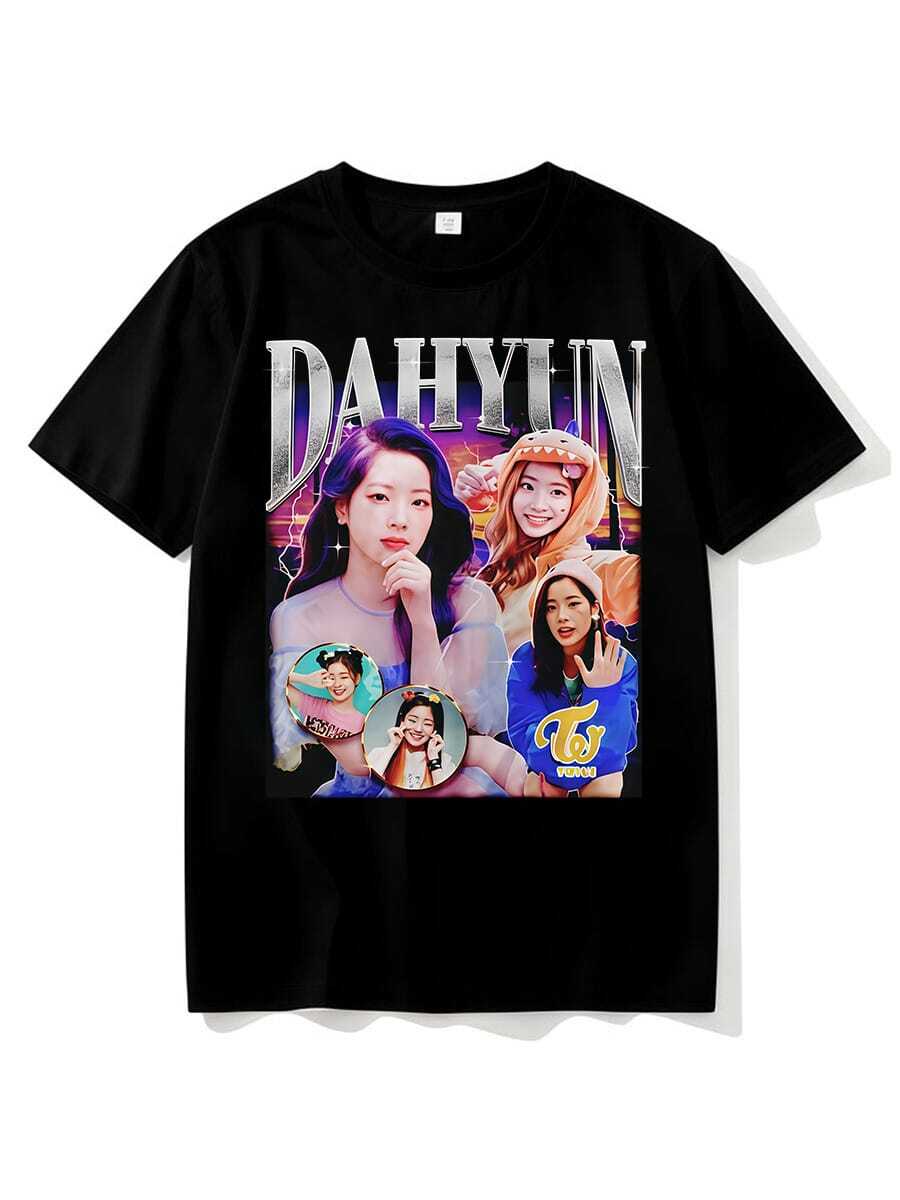 Maglietta Dahyun Twice, Maglietta "This Is For Twice", Maglietta "Four Twice", Maglietta "Twice World Tour 2025" - nero - Visualizzare 1