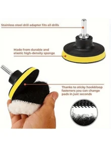 6件套实用汽车抛光套装，含3英寸软垫、划痕去除工具和无绳电钻配件——汽车、摩托车、自行车及家居清洁必备！情人节完美礼物 - A - 查看 5