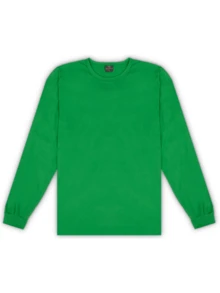 Men's Long-Sleeve T-Shirt, 100% Cotton, Basic, Comfortable, Soft Touch, Breathable, Casual, Lightweight. - 綠色 - 查看 5