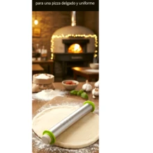 RODILLO DE RESPOTERIA PARA COCINA, RODILLO PARA GALLETAS, CON MULTIPLES DISCOS PARA HACER MAS DELGADA O GRUESA LA MASA.  IDEAL PARA MASA DE GALLETAS O PAN, INCLUSO TORTILLAS, ACESSORIO DE COCINA - Plateado - Ver 6