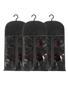 2pcs Wig Storage Bag, Wig Hanger With Dust Cover, Zipper Wig Clip, Non-Woven Wig Hanger (Wig Not Included) - Multicolor - View 8