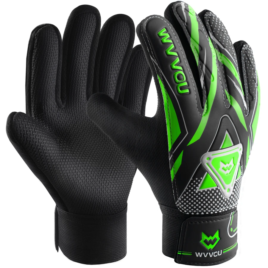Goalkeeper Gloves Without Finger Protection, For Football/Soccer Training, Super Grip - Black and Green - View 1