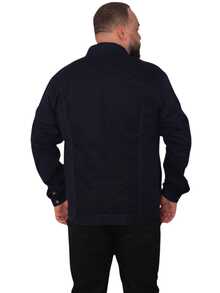 Men's Blue Twill Jacket - Navy Blue - View 3