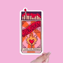 1pc/3pcsSlow Burn Matches Vinyl Decal - Glossy Finish, Reusable Self-Adhesive Sticker For Books & E-Readers, Waterproof , UV & Scratch Resistant, Ideal For Laptops, Phones, Water Bottles, Notebooks - Book Lover & Reader Gift,School Supplies,Back To School - 彩色 - 查看 1
