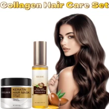 Moisturizing Keratin Hair Mask, Infused With Maca Extract And Collagen - Enriched With Moroccan Argan Oil, Coconut Oil And Hydrolyzed Keratin, Leaving Hair Silky Smooth, Boosting Vitality And Shine, Suitable For Normal Hair Types And All Hairstyles. Hair Mask, Hair Care, Hair Cream, Keratin, Random Delivery. - Multicolor - View 5