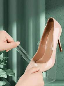 2 pares de cordones de zapatos de tacón alto para mujer de verano, herramienta antideslizante, cordones transparentes adecuados para sandalias y pantuflas, estilo minimalista, delicado y hermoso, regalo de vacaciones - transparente - Ver 2