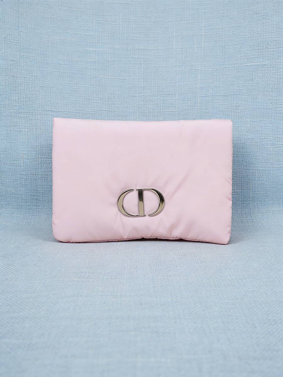 Christian Dior Pink Cotton Padded Makeup Bag. Makeup Bag, New Fashion Bag. Portable Coin Purse Storage Bag. Soft And Comfortable Texture. Ideal For Holiday Gifts. - Pink - View 1