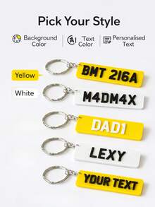1 Pc Custom 3D Number Plate Keyring, Personalised Name Keyring, Registration Keyring, Custom Number Plate Keyring, New Pass Driver, Keyring Gift - Multicolor - View 2