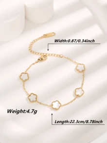 1 chiếc vòng tay bằng thép không gỉ thời trang với họa tiết hoa, thích hợp cho nữ giới đeo hàng ngày, quà tặng cho Ngày Valentine, Ngày của Mẹ, mẹ. - màu đen - Xem 11