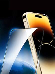 2 片装高清钢化手机保护膜，黑色边框丝网印刷，透明，兼容 17/16/15/14/13/12/11 型号，触感丝滑，防摔、防撞、防刮擦 [手机配件] - 無色 - 查看 4