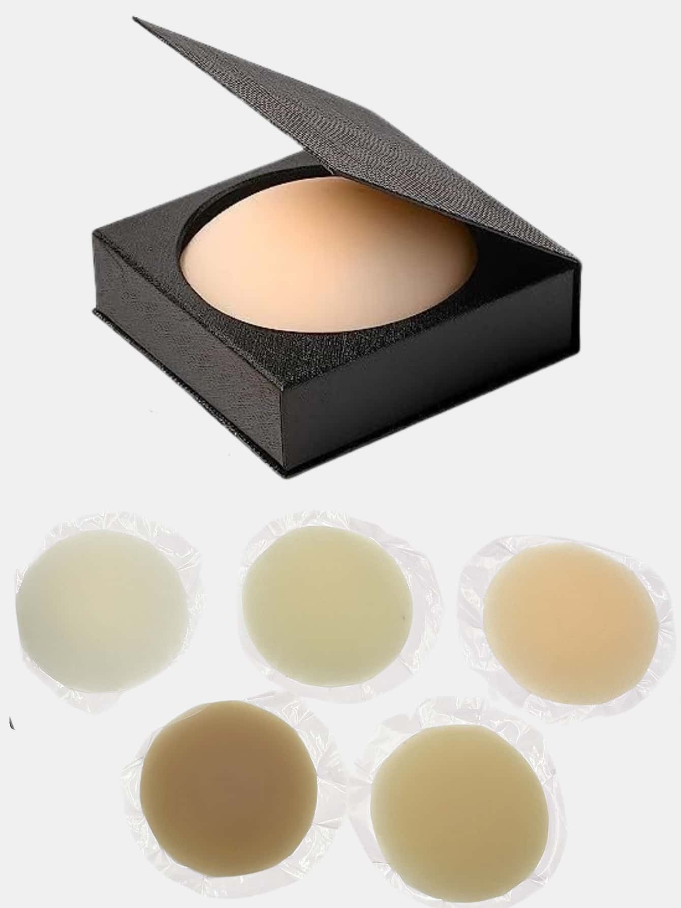 2 Pairs Of Women's 8CM Solid Silicone Nipple Covers + Premium Packaging - Reusable Silicone Nipple Covers, Invisible And Seamless, Do Not Show Through Clothing, Petal-Shaped Design, Suitable For Strapless Bras