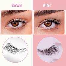 14-Pair Pack Of Semi-Hair Lightweight European-American Style False Eyelashes With Mixed-Race Cat-Eye Design (One-Piece Style, Transparent Wing) - fox eye lashes - View 3
