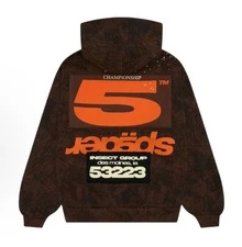 SP5DER Unisex Hoodies , Special Number Graphic Hoodie Long Sleeve Sweatshirts Loose Pullover Tops - màu nâu - Xem 3