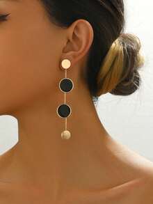 1 Pair New Geometric Tassel Minimalist Creative Earrings - Yellow Gold - View 2