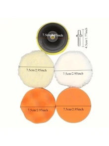 6件套实用汽车抛光套装，含3英寸软垫、划痕去除工具和无绳电钻配件——汽车、摩托车、自行车及家居清洁必备！情人节完美礼物 - A - 查看 4