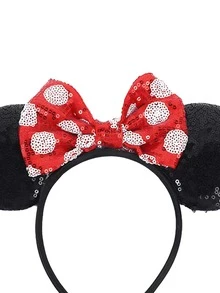 1 Stück Polka Punkt Schleife Haarband, glänzende Punkt Schleife Haarband, funkelnder Ohr Dekor Haarband, süßes Cartoon Ohr Design, Pailletten Ohr Haarband, geeignet für Studentenpartys, Maskenpartys, Cosplay, Themenparks, perfektes Geschenk für verschiedene Anlässe, geeignet für Teenager, Erwachsene und Paare, ideales Accessoire für Prinzessinnen-Rollenspiel, Geburtstagsfeiern und Weihnachtspartys (Farbe und Stil werden zufällig gesendet) Haarband Diadema Haar Reifen - Zufälliger Stil - Übersicht 6