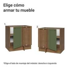 Gabinete Bajo Cocina Madesa Vik 80cm Sin Encimera MV - Marrón y Verde - Ver 4