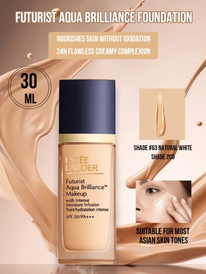 Estée Lauder Fütüristik Nemlendirici ve Işıltılı Fondöten, Güçlü Nemlendirici İçeriklerle Zenginleştirilmiş #2C0 #63 Serin Vanilya, 30/15/5/1ml, Cildi Besler, Oksidasyonu Önler, Derinlemesine Nemlendirir, Uzun Süreli Nem Kilidi Sağlar, Pul Pul Dökülmeyi Önler, Kurutmaz, Cilt Tonunu Aydınlatır, Kuru Ciltler İçin Uygundur, Pürüzsüz Doku, Topaklanma Yapmaz, SPF 20/PA+++ Güneş Koruması, Öğrenciler, Ofis Çalışanları, İşe Gidip Gelenler, Randevular, Partiler İçin İdealdir ve Arkadaşlar/Kız Arkadaşlar İçin Mükemmel Bir Hediye, Günlük Makyaj İçin Vazgeçilmezdir