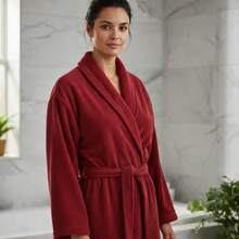 Attuale Antiallergic Unisex Corttex Microfiber Bathrobe - Red - View 5