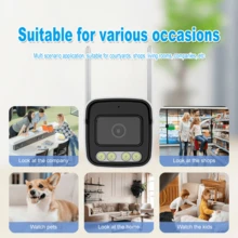 1个2.4GHz WiFi室内云台监控摄像头，1080P高清智能安防摄像头，支持双向语音通话、闭路电视监控、移动侦测报警、彩色夜视、移动侦测、智能遥控，适用于家庭使用 - 多色A - 查看 3