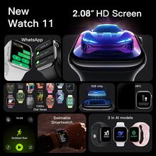 PANDA 11X Smart Watch, 2.08" HD Display, Bluetooth Calling, Message Preview, NFC Access, Sports Modes, Sleep & Health Monitoring, Customizable Dials, Weather Forecast, 3ATM Waterproof For Swimming, AI Smart Watch For Men & Women - White - View 3