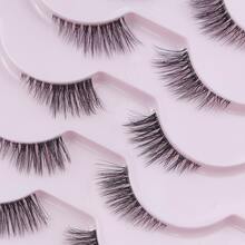 14-Pair Pack Of Semi-Hair Lightweight European-American Style False Eyelashes With Mixed-Race Cat-Eye Design (One-Piece Style, Transparent Wing) - fox eye lashes - View 5