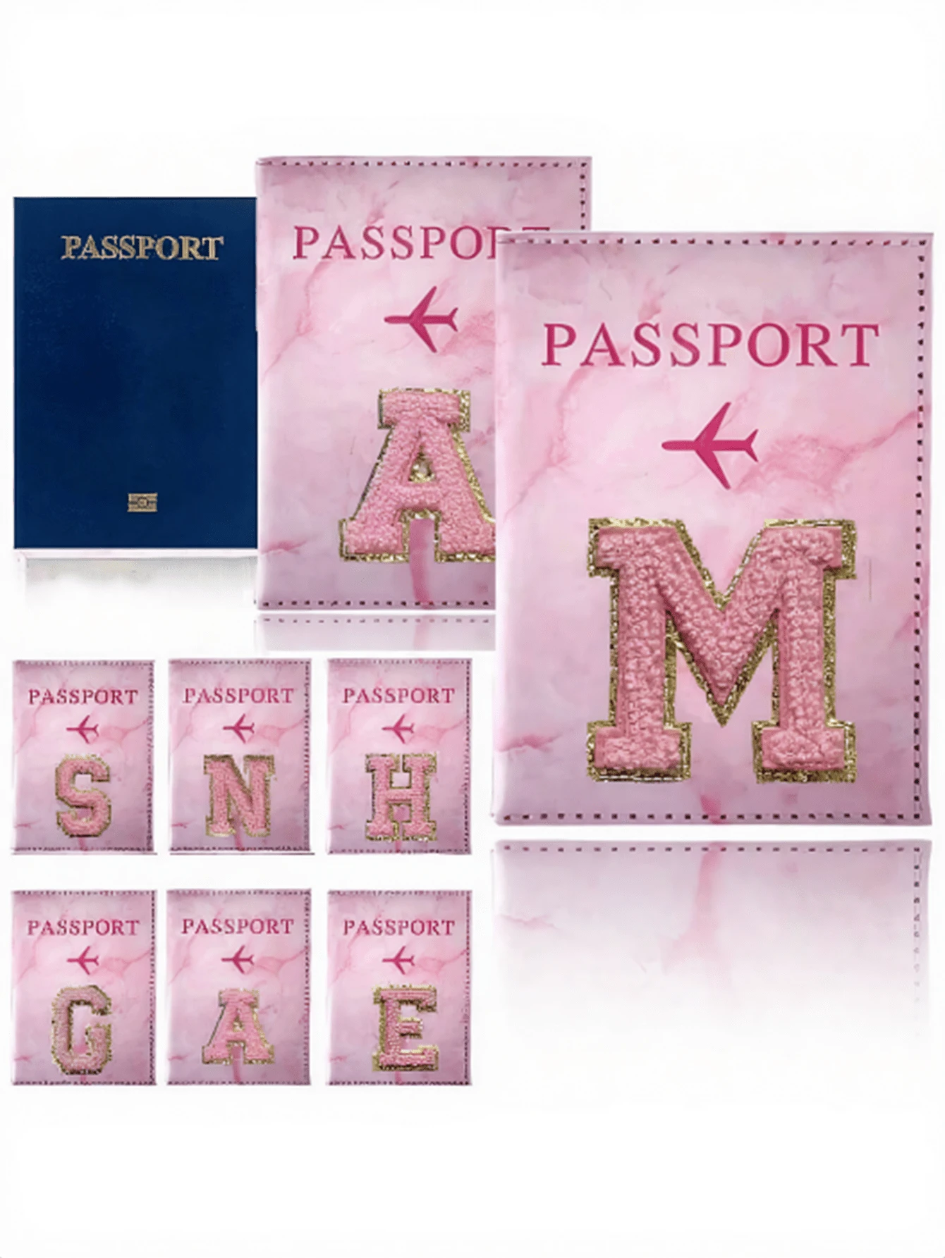 Passport Wallet Women Men RFID Vintage Business Passport Covers Holder Portable Multi-Function ID Bank Card PU Leather Wallet Case Air Plan Travel Accessories PU Leather Passport Covers For Teens For Travel For Back To School, Premium Minimalist Initial Letter Passport Cases For Girls For Student For Unisex Back To School Stuff Travel Accessories Passport Bag ,Travel Essential Bag - Multicolor - View 1