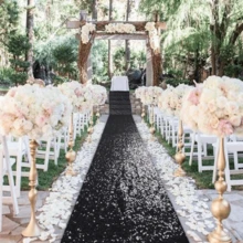 Aisle Runner Rug 1 Piece 2FTx15FT Black Aisle Runner For Wedding Ceremony Sequin Aisle Runner For Indoor Outdoor Event Personalized Glitter Carpet Runner For Hallway Aisle Floor Runner For Wedding Party - 黑色 - 查看 5