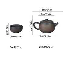1 Set Purple Clay Teapot Set, Handmade Purple Clay Teaware, Home & Travel Tea Set, Includes 1 Teapot And 4 Guest Tea Cups, Unique Chinese Style Teaware, Suitable For Home Use, Guests, And Gifting - Multicolor - View 6