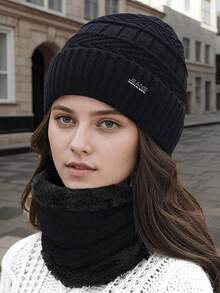 1/2pcs Unisex Autumn/Winter Warm Thermal Lined Beanie Hat, Versatile Knit Cap Suitable For Daily Wear, Hiking, Etc. - H - View 12