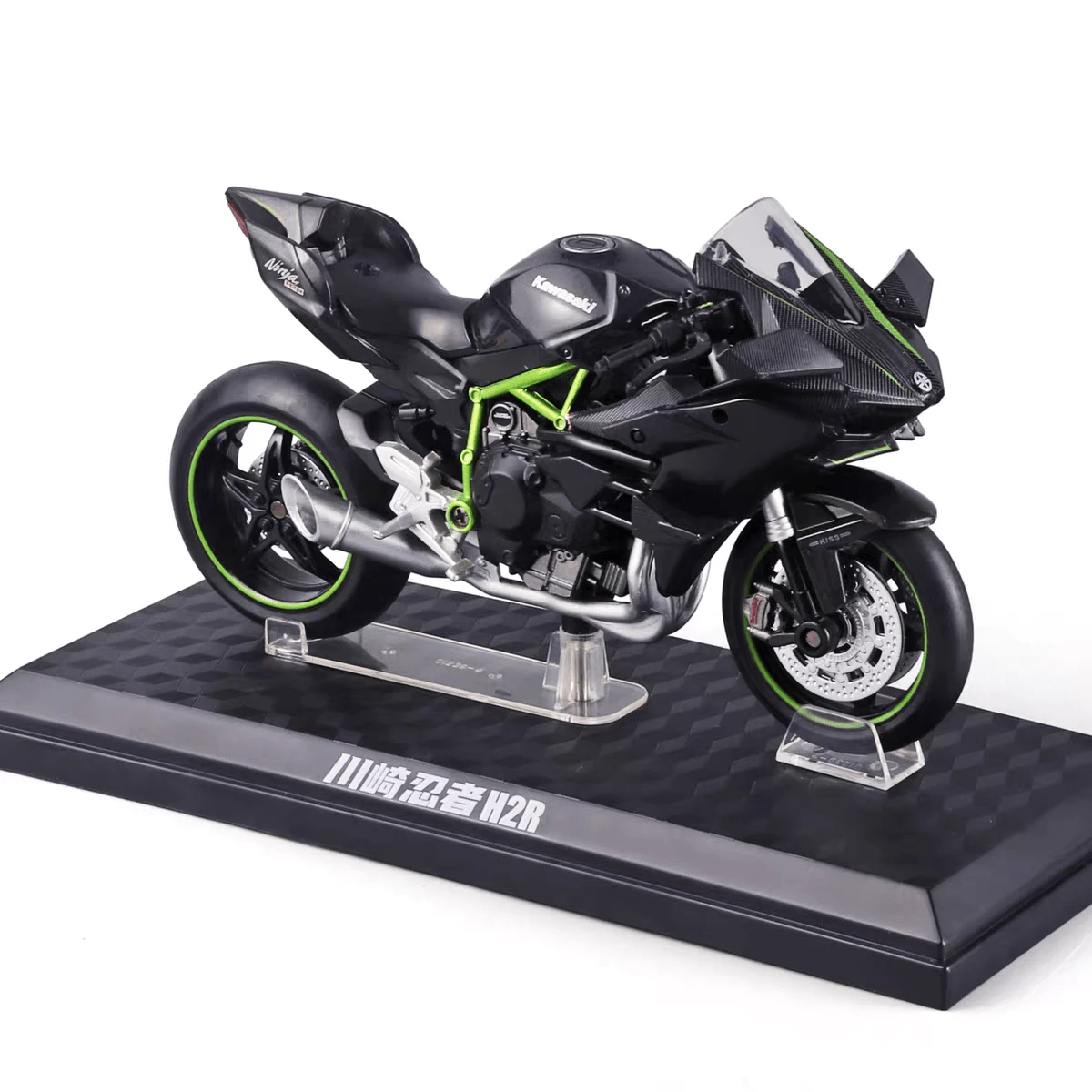 C C A Model Simulasi Sepeda Motor Kawasaki R Skala 1:12 dari Paduan Logam, Dapat Berdiri Tegak, Stang Dapat Diputar, Mainan Koleksi, Dengan Alas Pajangan, Hadiah Liburan, Ornamen Dekoratif - MultiWarna - View 1
