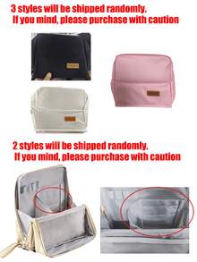 Large Capacity Multifunctional Makeup Bag, Can Be Placed Upright, High Cost-Effective Storage Bag, Compartmentalized And Layered Design, Portable Multifunctional Toiletry Bag, Large Capacity High-Quality Washable Pencil Case, With Multiple Compartments And Mesh Pockets. - Multicolor - View 12