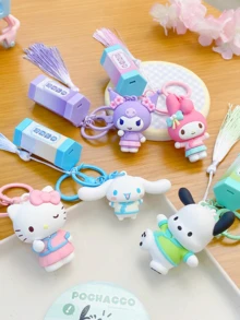 Lucky Fortune Stick Keychain Series, 3D Figure Topper, Dual-Tone Silky Tassel Accent, Interactive Fortune Drawer, Smooth PVC Construction, Comfortable Touch, Vivid Kawaii Design, Key & Bag Accessory, Daily Companion, Collector's Item, Teen Favorite, Biftday & Holvoiday - 美樂蒂 - 查看 8