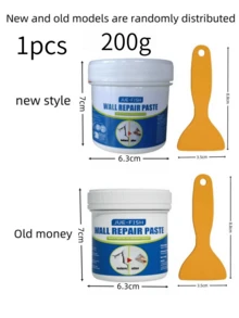 JUE FISH JUEFISH墙面修补膏 - 遮盖污渍、清洁墙面、修补剥落油漆、防水裂缝填充、房屋墙面修补膏、修补墙面损伤、划痕、凹痕、裂缝、钉孔、墙面修补膏、墙面修补套装、剥落油漆和裂缝修补剂、遮盖污渍和划痕、钉孔墙面修补膏、白色家用腻子、防霉无味墙面修补膏 - 彩色 - 查看 10