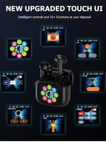 Audífonos Inalámbricos Pro con Estuche de Pantalla Táctil HD, Traductor con IA y Cancelación de Ruido – Control de Audio Inteligente en tu Mano - Negro - Ver 4
