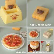 11pcs Dollhouse Miniature Creative Breakfast Scene Accessories, Realistic Pizza, Bread, Toast, Jam, Toaster Model DIY Props - Multicolor - View 5