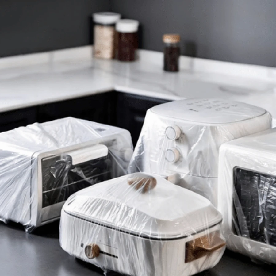 10pcs Large Thickened Disposable Dust Cover PE Film Sleeve For Commercial Rice Cooker, Kitchen Pans, Microwave, Fan, Various Dust Covers - Multicolor - View 1