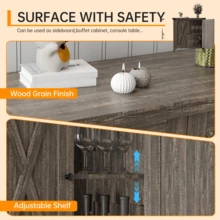 Aparador En Forma De X De MDF y BP Con Dos Puertas - Ropero, Aparador Blanco, Roperos De Dormitorio, Armario Auxiliar - Roble antiguo oscuro - Ver 7