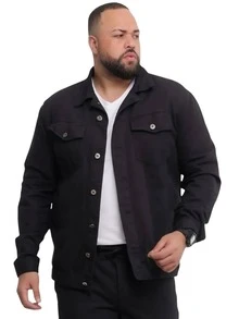 Men's Blue Twill Jacket - Navy Blue - View 7