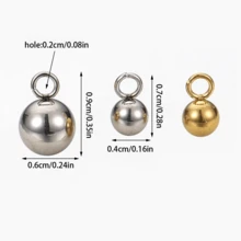 20/40 piezas Cuentas de bolas de acero inoxidable, aptas para hacer pendientes, collares, pulseras, tobillos y otros accesorios de joyería DIY - colgante de cuentas - Ver 3