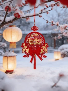 2026新年挂饰，中国新年墙饰，家居，花园，贺卡，派对用品，派对装饰 - 彩色 - 查看 10