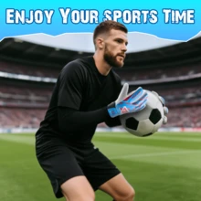 Goalkeeper Gloves Without Finger Protection, For Football/Soccer Training, Super Grip - Blue and White - View 6