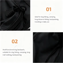 狗狗背包安全牵引绳，轻便狗狗露营鞍袋带口袋，狗狗战术背包安全牵引绳狗狗鞍袋，适合中大型犬户外远足 - 黑色 - 查看 6