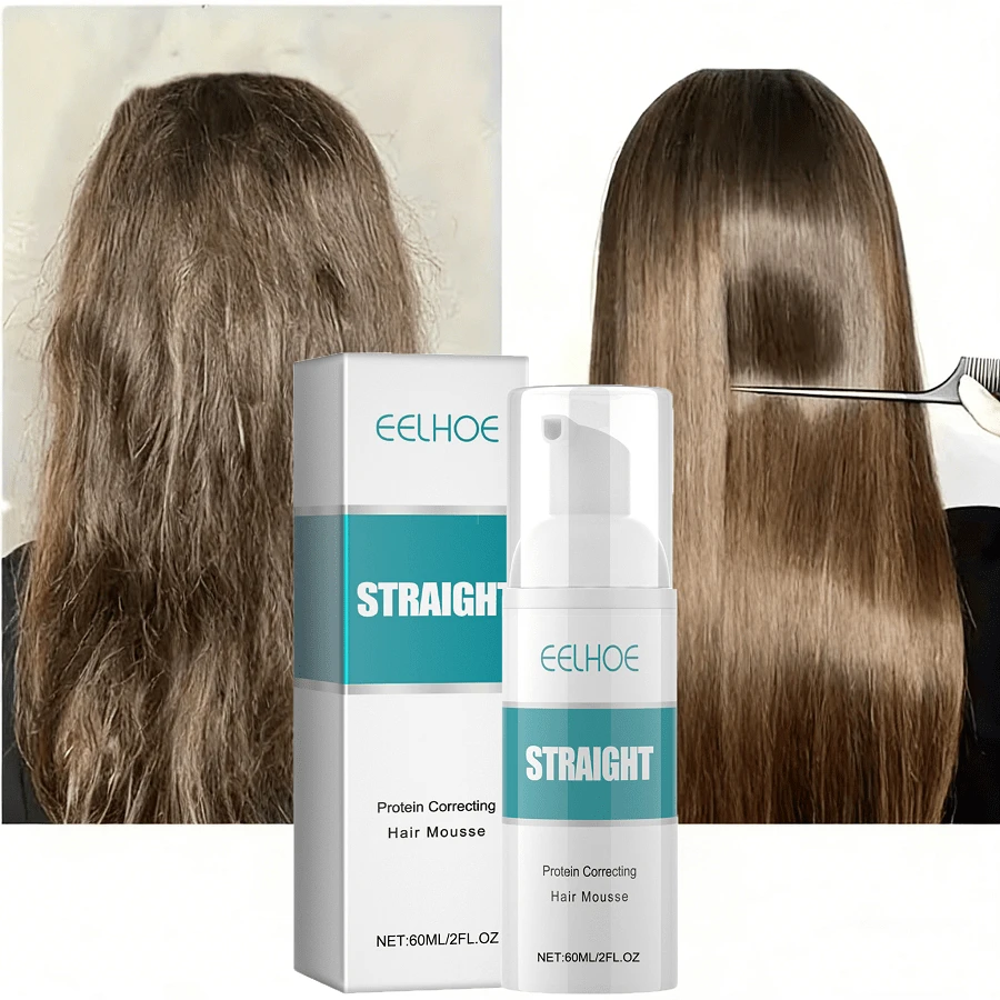 60ml,Straightening Hair Care Mousse, Deeply Nourishes Hair Strands, Makes Hair Smooth And Shiny, Improves Hair Curling, Dries Split Ends, Increases Hair Toughness, Prevents Breakage, And Is A Hair Care Essence That Makes Hair Plump And Fluffy - keratin - Xem 1
