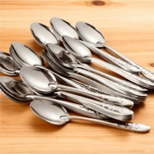 10-Piece Stainless Steel Spoons Set,Tea Spoon,Silver Long Handle Dessert Watermelon Scoops,Tablespoon,Ice Cream Spoons For Home,Kitchen Or Restaurant Coffee Spoons,Household, Hotel, Wedding And Party,Kitchen Essentials Home Dishes Set - 銀色 - 查看 2