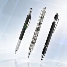 3pcs Multi-Function Pen, Men's Gift - Ballpoint Pen, Ruler, Level, Bottle Opener, Screwdriver, Pen, Building Blocks, Suitable For Men, New Year/Christmas/Valentine's Day Gift - Black - View 3